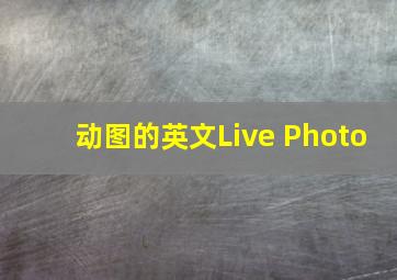 动图的英文Live Photo